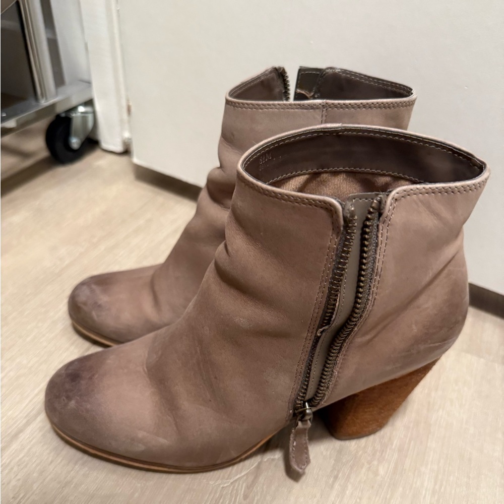 Nordstrom BP Trolley Taupe Ankle Booties